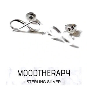 Moodtherapy Sterling Silver Handcrafted Infinity Stud Earrings 925 NEW